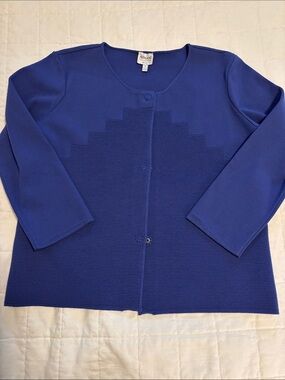 Armani Collezioni Women's Cobalt Blue Textured Button-Front Cardigan